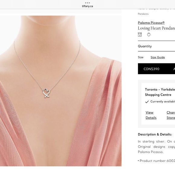 Tiffany & Company Paloma Picasso Loving Heart Sterling Silver Necklace 16” - Picture 4 of 5